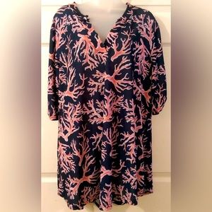 Simply Southern Blouse Top Dress Size L Corals